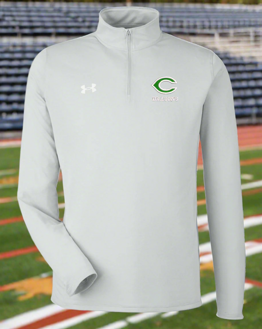 Light gray long-sleeve shirt with a logo on a white background