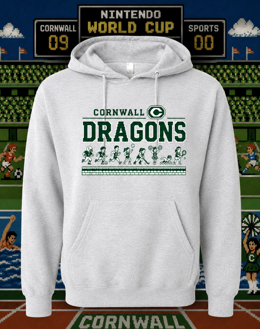 Cornwall Dragons 8-Bit Retro Hooded Sweatshirt